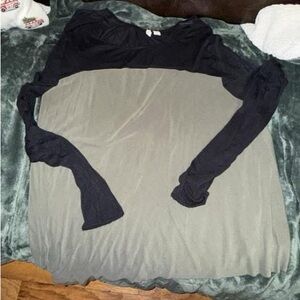 Cato Black and Gray Long Sleeve Top